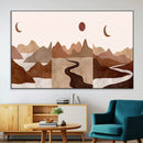 Boho Wall Art Canvas Print Set Mid-Century Prints Bohemian
