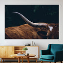 Texas Longhorn Bull Wall Art Canvas Print - Large Framed