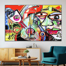 Picasso Style Art Abstract Canvas Wall Art Print , Colorful