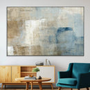 Abstract Blue and Beige Wall Art, Modern Minimalist Canvas