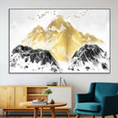 Golden Mountain Triptych Wall Art Canvas Print, Modern