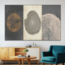 Boho Tree Ring Wall Art, Modern Minimalist Wood Grain