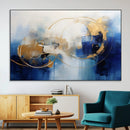 Navy Blue Abstract Wall Art Canvas Print