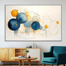 Geometric Blue Orange Abstract Wall Art Canvas, Geometric