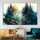 Watercolor Trees Forest Abstract Wall Art Canvas Print,