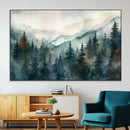 Serenity Forest Wall Art Canvas | Foggy Mountain Landscape by MyGreatCanvas | Canvas Wall Art Prints | Photo Prints & Wall Decor