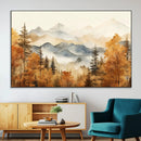 Golden Autumn Forest Wall Art Canvas | Mountain Landscape