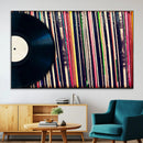 Vinyl Record and Album Collection Canvas Wall Art - Retro
