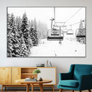 Winter Forest Wall Art Canvas Print – Framed Snowy Mountain