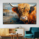 Highland Cow Abstract Canvas Wall Art – Bold Farmhouse