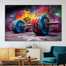 Abstract Graffiti Barbell Canvas Wall Art – Urban Fitness
