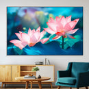 Pink Lotus Flower Canvas Wall Art | Vibrant Floral Wall