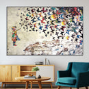 Banksy Wall Art - Banksy Girl Butterfly Graffiti Wall Art