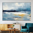 Abstract Ocean Canvas Wall Art - Coastal Blue and Gold