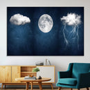 Dark Blue Cloud Art, 3 Piece Indigo Blue Wall Art, Aesthetic