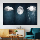 3 Piece Indigo Cloud Wall Art, Thunderstorm Moon Cloud by MyGreatCanvas | Canvas Wall Art Prints | Photo Prints & Wall Decor