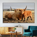 Highland Cow Canvas Wall Art Animal Print for Farm House