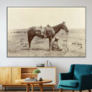 Cowboy Wall Art - Western Horse Canvas Print - Vintage