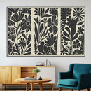 Modern Botanical Wall Art - Floral Black and White Canvas