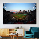 PNC Park Evening Game Triple Canvas Wall Art - Pittsburgh