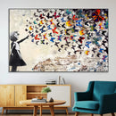 Banksy Graffiti Wall Art Canvas Print: Girl Releasing