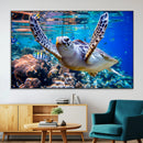 Underwater Sea Turtle Wall Art Canvas Print – Vibrant Ocean