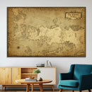 Vintage Game of Thrones Map Wall Art | Westeros and Essos