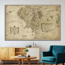 Vintage Middle Earth Map Wall Art Canvas – Lord of the Rings