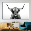 Highland Wall Art Canvas Print – Minimalist Black and White