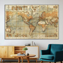 Push Pin World Map Canvas Print – Travel Tracker Wall Art
