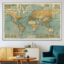 Push Pin World Map Canvas Print – Travel Tracker Wall Art