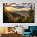 Sunrise Over the Smoky Mountains Canvas Wall Art –