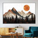 Modern Abstract Mountain Canvas Wall Art Print, Abstract