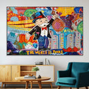 Pop Art Monopoly Man Canvas Wall Art Print - Bold and