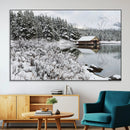 Winter Wall Art - Cabin by the Lake Canvas Wall Art - Serene by MyGreatCanvas | Canvas Wall Art Prints | Photo Prints & Wall Decor