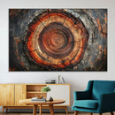 Wood Grain Canvas Wall Art - Framed Abstract Tree Ring