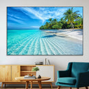 Tropical Beach Wall Art Canvas Print - Serene Ocean