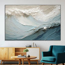 Waves Abstract Wall Art Print, Modern Framed Abstract Canvas