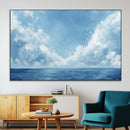Abstract Ocean Print Artwork- Serene Blue Ocean Canvas Wall