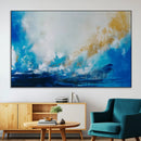 Blue Abstract Print - Dynamic Ocean-Inspired Canvas Wall Art