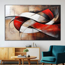 Abstract Wall Art - Modern Red and White Canvas Wall Art