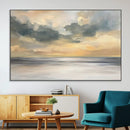 Modern Coastal Artwork with Vibrant Abstract Ocean Waves