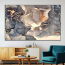 Abstract Blue and Gold Wall Art - Fluid Ink Artwork - Modern