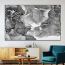Black White Abstract Canvas Wall Art - Fluid Ink Artwork -