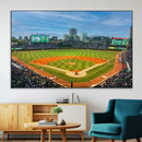 Wrigley Field Chicago Cubs Panoramic Canvas Print –