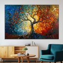 Yggdrasil Tree of Life Mosaic Stained Glass Wall Art Canvas,