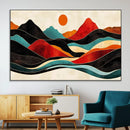 Western Wall Decor - Large Triptych Mountain Canvas - Boho