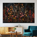 Dark Floral Canvas Wall Art - Moody Botanical Flower Print -