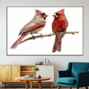 Cardinal Canvas Wall Art - Male and Female Cardinal Print -