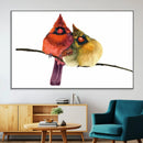 Cardinal Bird Canvas Wall Art - Male and Female Cardinal